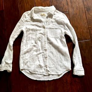 Marine Layer 100% COTTON Abbey double cloth white long sleeve button up shirt